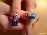 akril kézzel festett pillangó